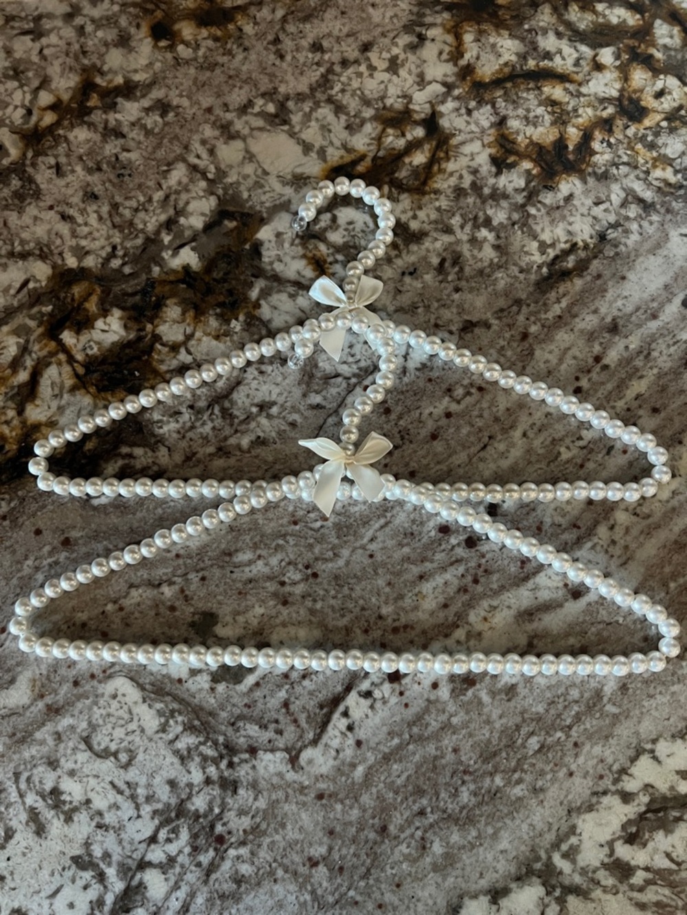 Pearl hangers with satin bow